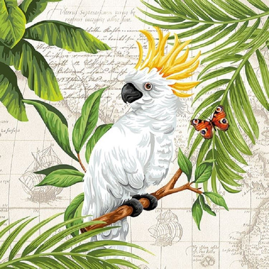 4 x Paper Napkins - Cockatoo- Ideal for Decoupage / Napkin Art