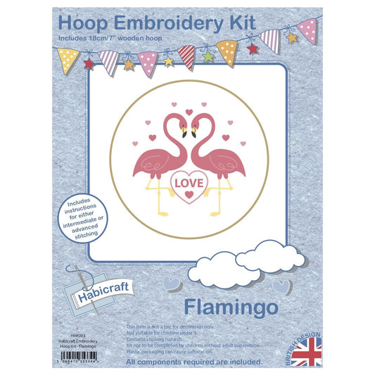 Habicraft Hoop Embroidery Kit - Flamingo - HHK003