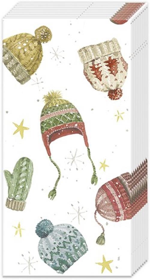 IHR Novelty Paper Tissues - Hats & Gloves - Handbag / Pocket Sized Single Pack of 10 Tissues