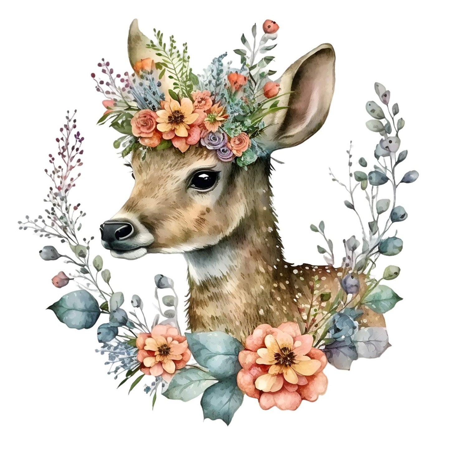 4 x Paper Napkins - Mrs Deer - Ideal for Decoupage / Napkin Art