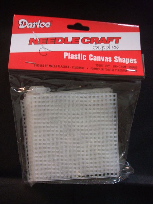 Darice 3" (7.6cm) Plastic Canvas Squares - Pack of 10