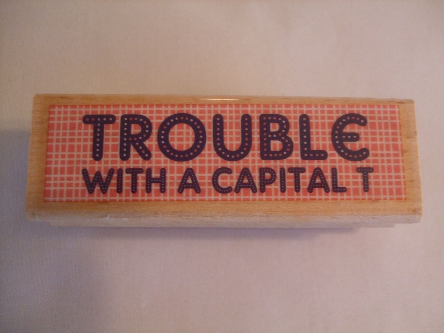 Dovecraft Smirk Stamp - Trouble With A Capital T - SMRS01/T