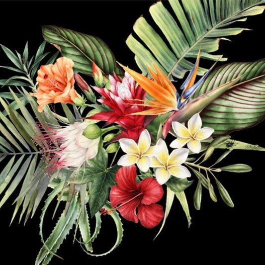 4 x Paper Napkins - Perfume of Paradise Black - Ideal for Decoupage / Napkin Art