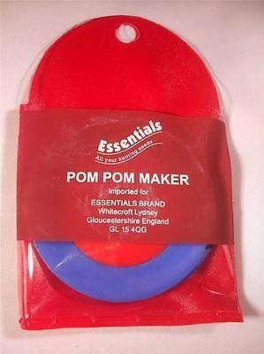 Essentials Pom Pom Maker - One set makes 3 sizes, 2cm, 3.5cm & 5.5cm