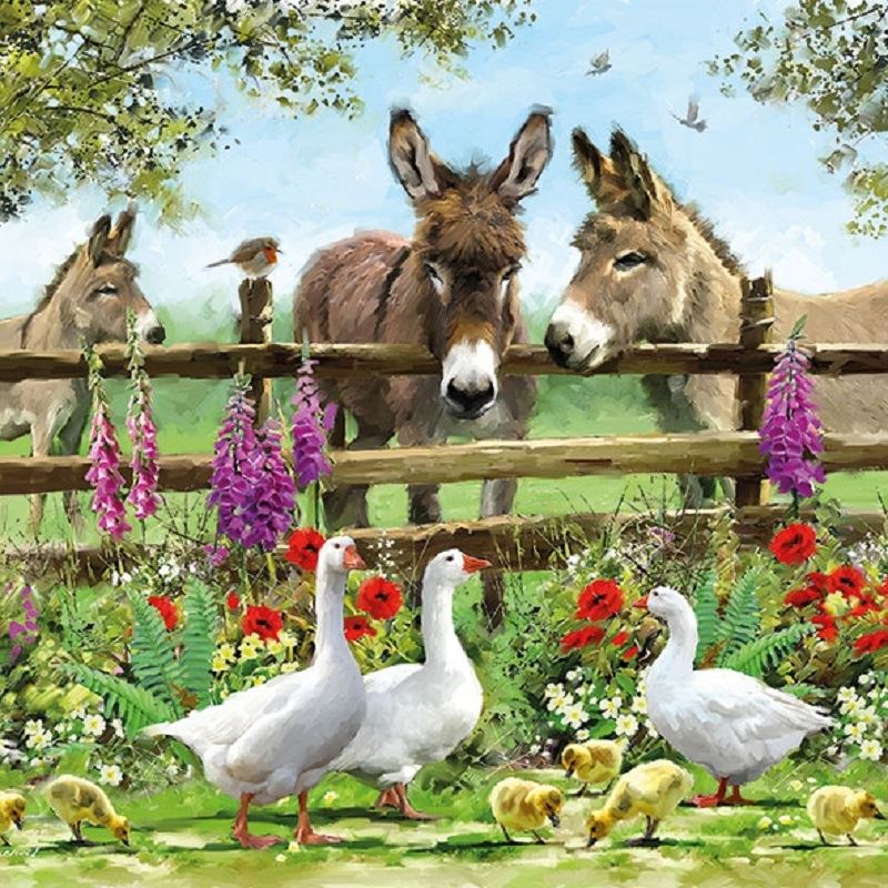 4 x Paper Napkins - Meeting Point - Ideal for Decoupage / Napkin Art