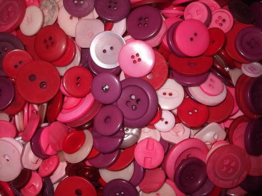 50g of Mixed Buttons - Pink