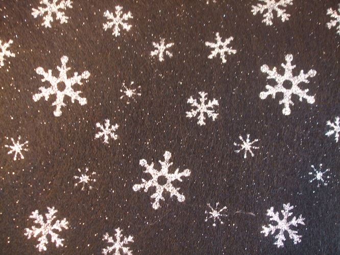 Snowflake Glitter Felt 9" x 12" - Black