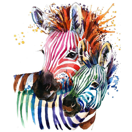 4 x Paper Napkins - Rainbow Zebras - Ideal for Decoupage / Napkin Art