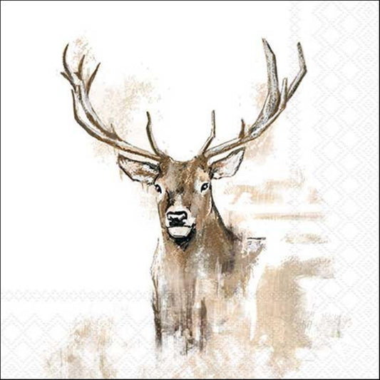 4 x Paper Napkins - Antlers - Ideal for Decoupage / Napkin Art
