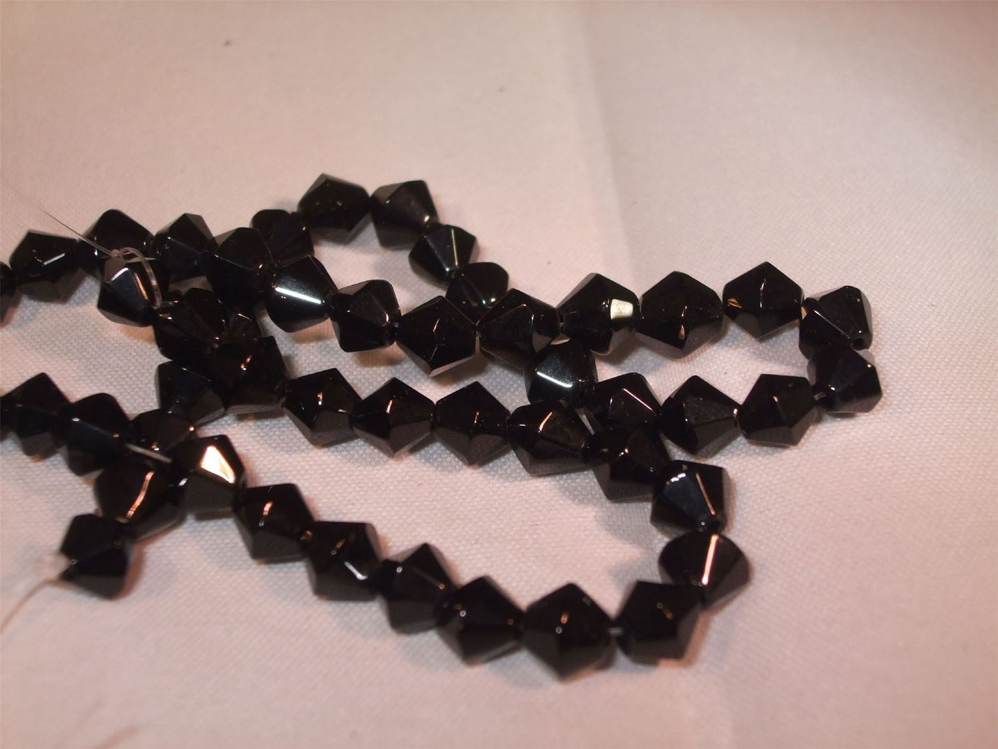 Black Glass Bicones - 6mm - Approximately 52 beads