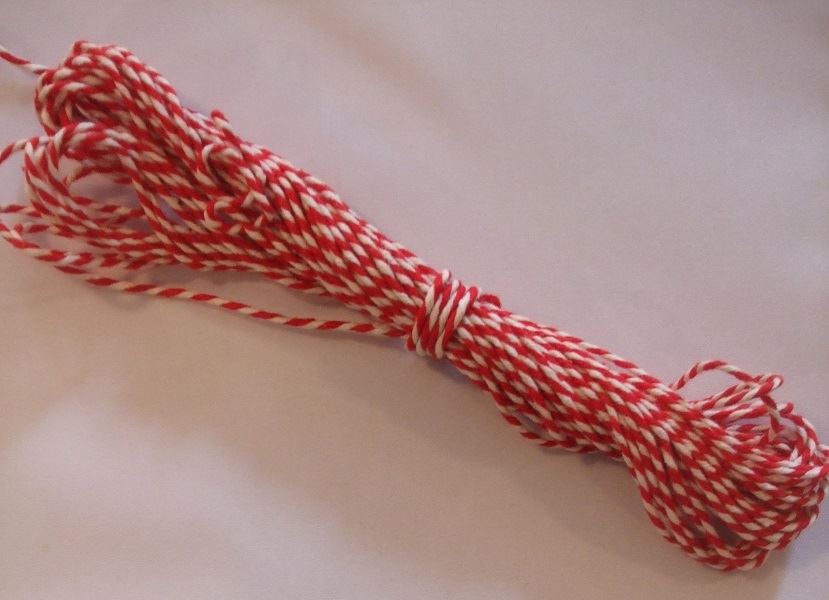 10m of Candy Striped Bakers Twine - Large Range of Colours