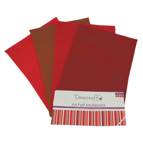 Dovecraft Felt & Foam Assorted Packs 8 Sheets, 4 Colours