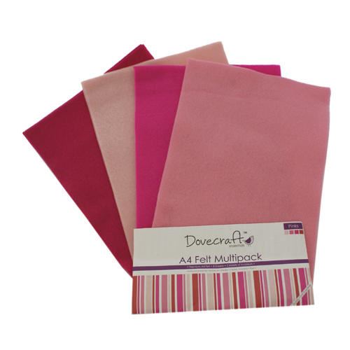 Dovecraft Felt & Foam Assorted Packs 8 Sheets, 4 Colours