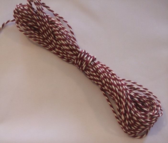 10m of Candy Striped Bakers Twine - Large Range of Colours