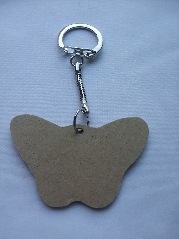 MDF Wooden Keyring For Decoration - Butterfly Shaped