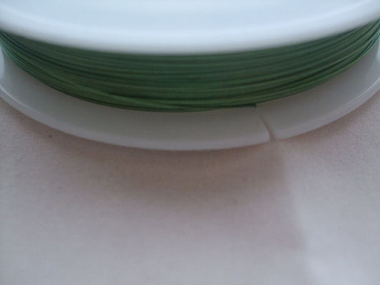 Coloured Tiger Tail - 0.38mm x 50m Roll - Sage Green